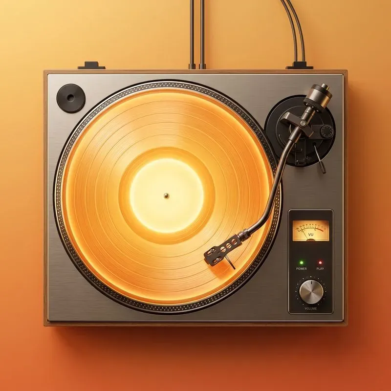 Vinyl Record Players Viewed From The Top