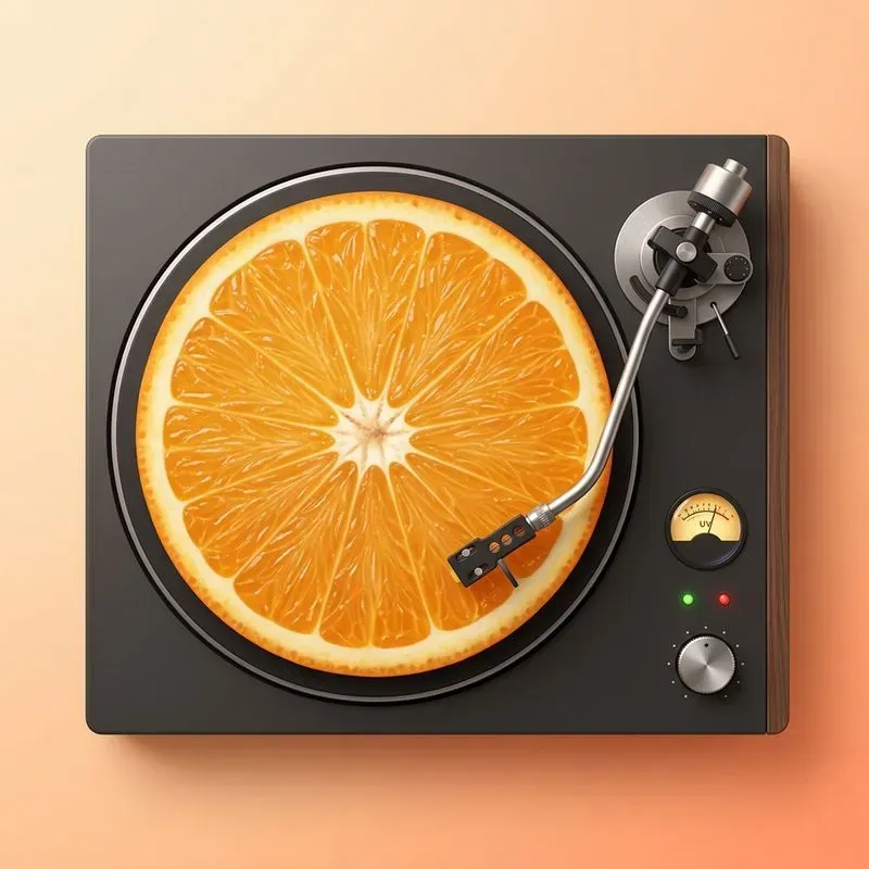 Vinyl Record Players Viewed From The Top