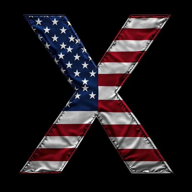 Letters Stylized As The American Flag