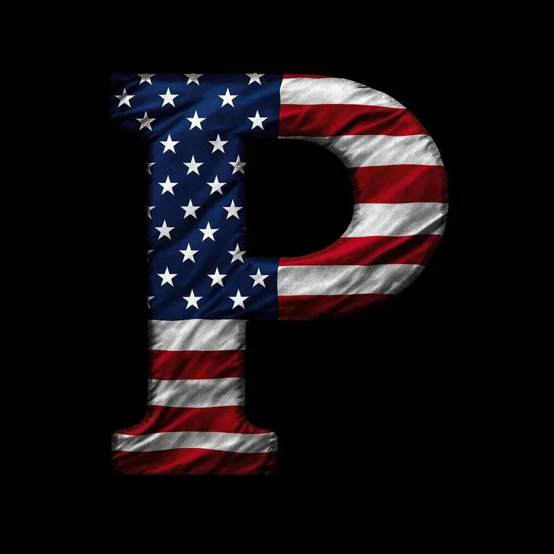 Letters Stylized As The American Flag