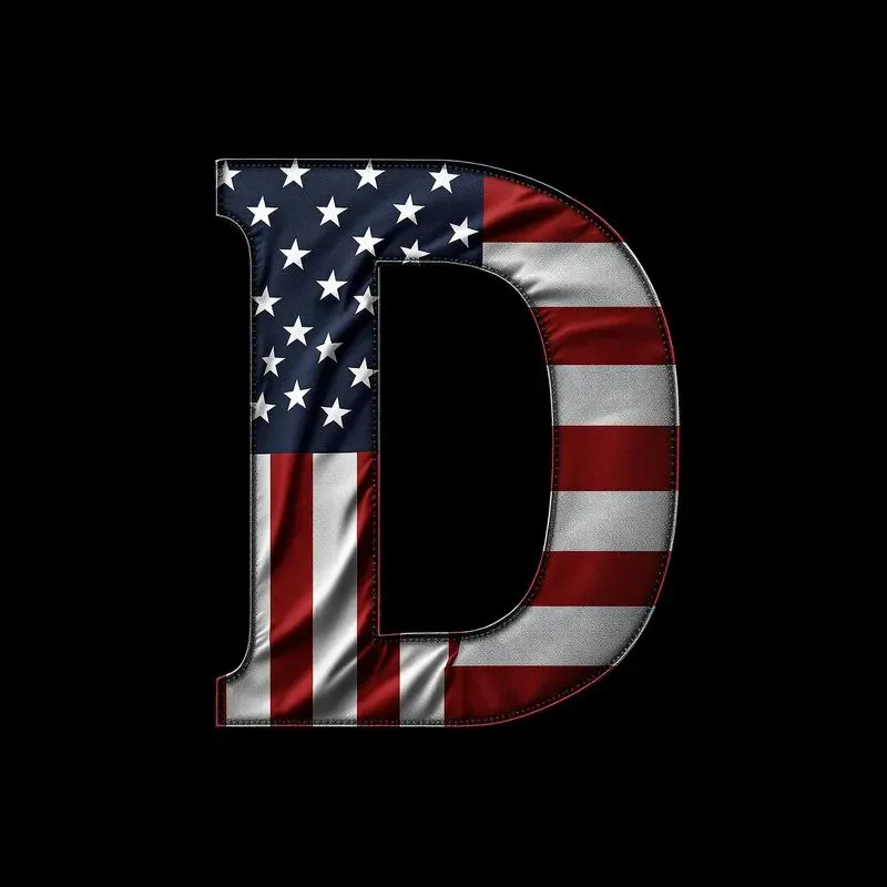 Letters Stylized As The American Flag