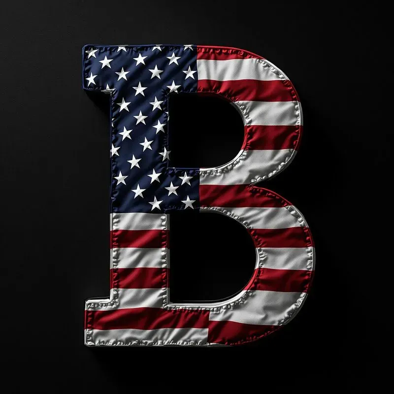 Letters Stylized As The American Flag