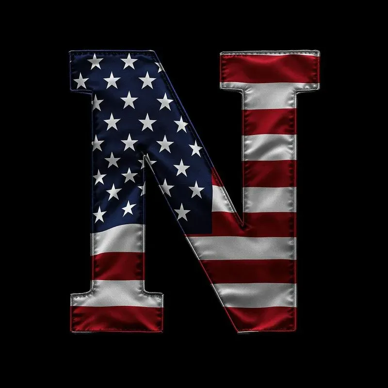 Letters Stylized As The American Flag