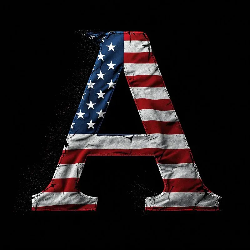 Letters Stylized As The American Flag