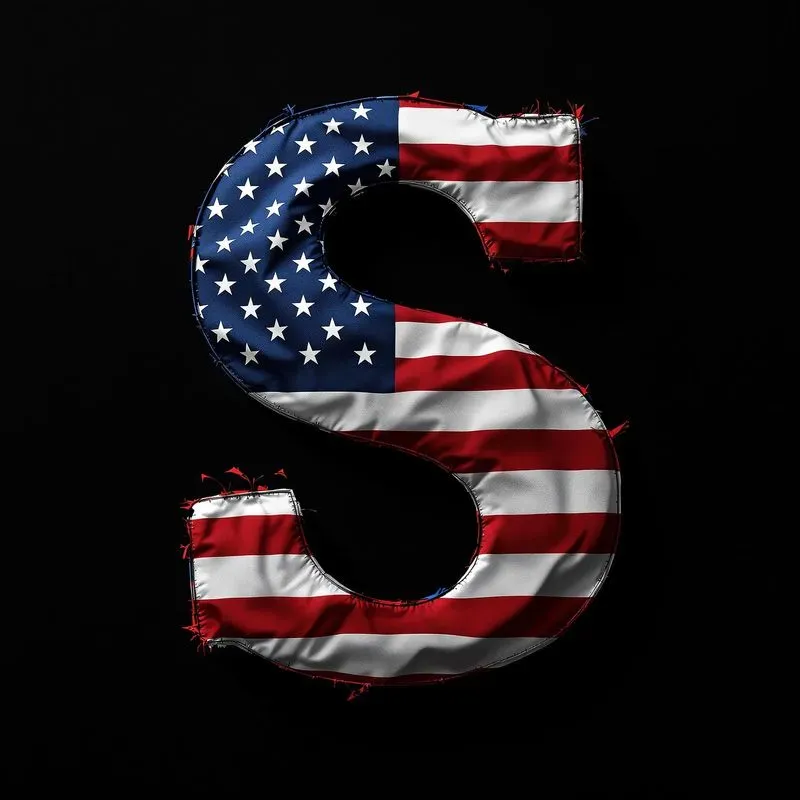 Letters Stylized As The American Flag
