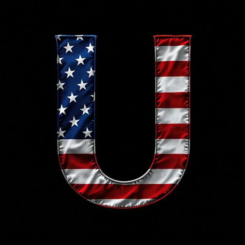 Letters Stylized As The American Flag