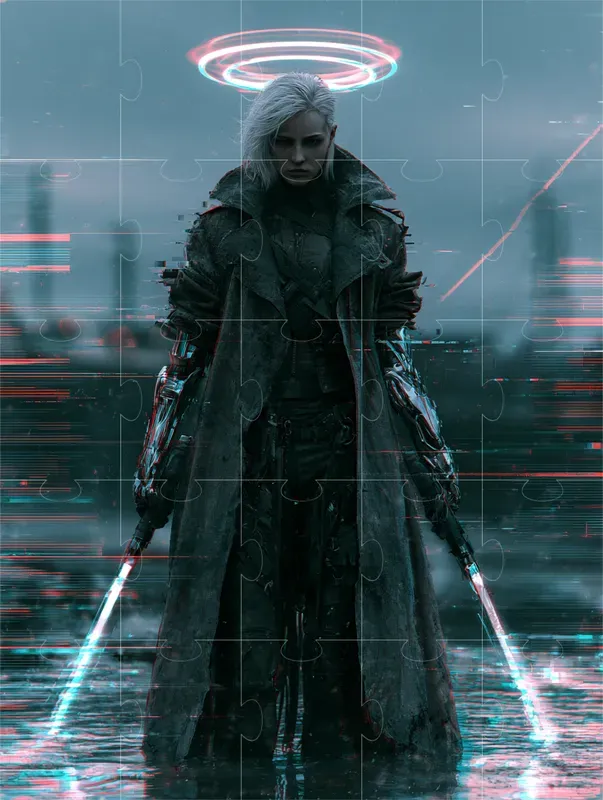 Cyberpunk Glitch Character Portraits