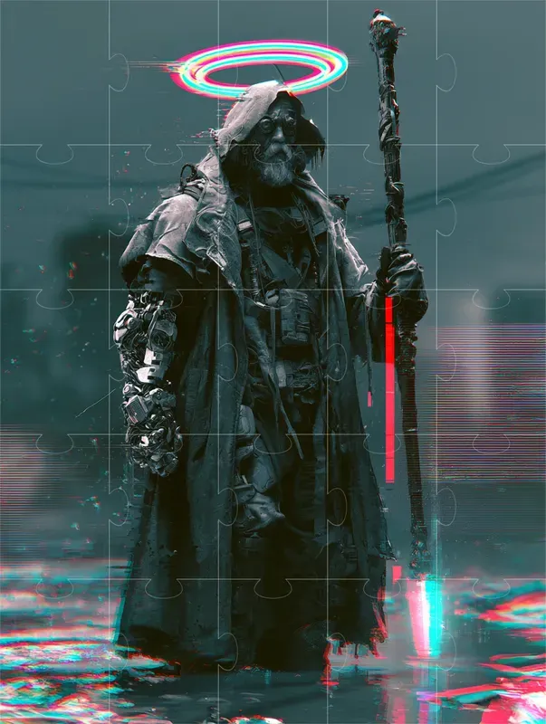 Cyberpunk Glitch Character Portraits