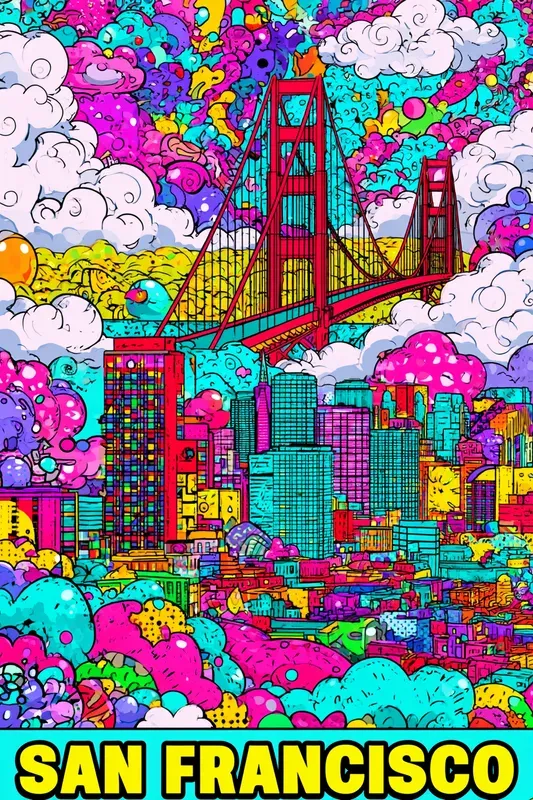 Psychedelic Pop Travel Posters