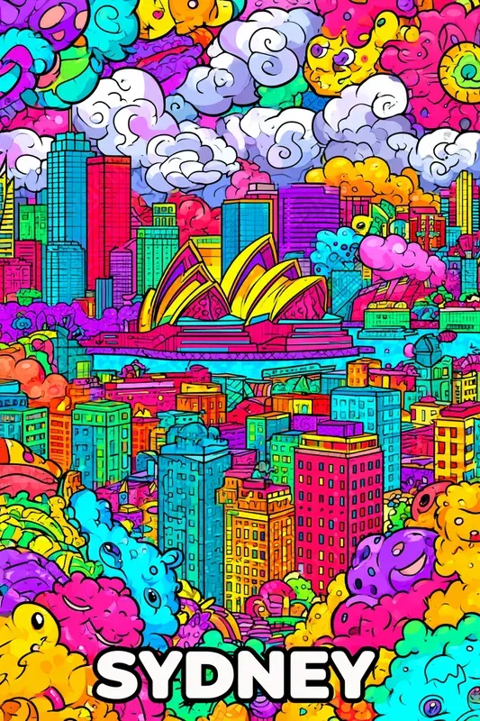 Psychedelic Pop Travel Posters