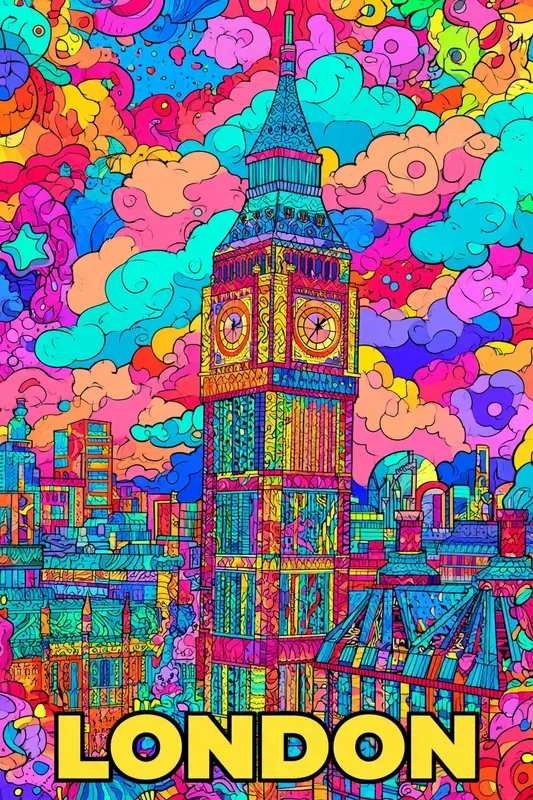 Psychedelic Pop Travel Posters