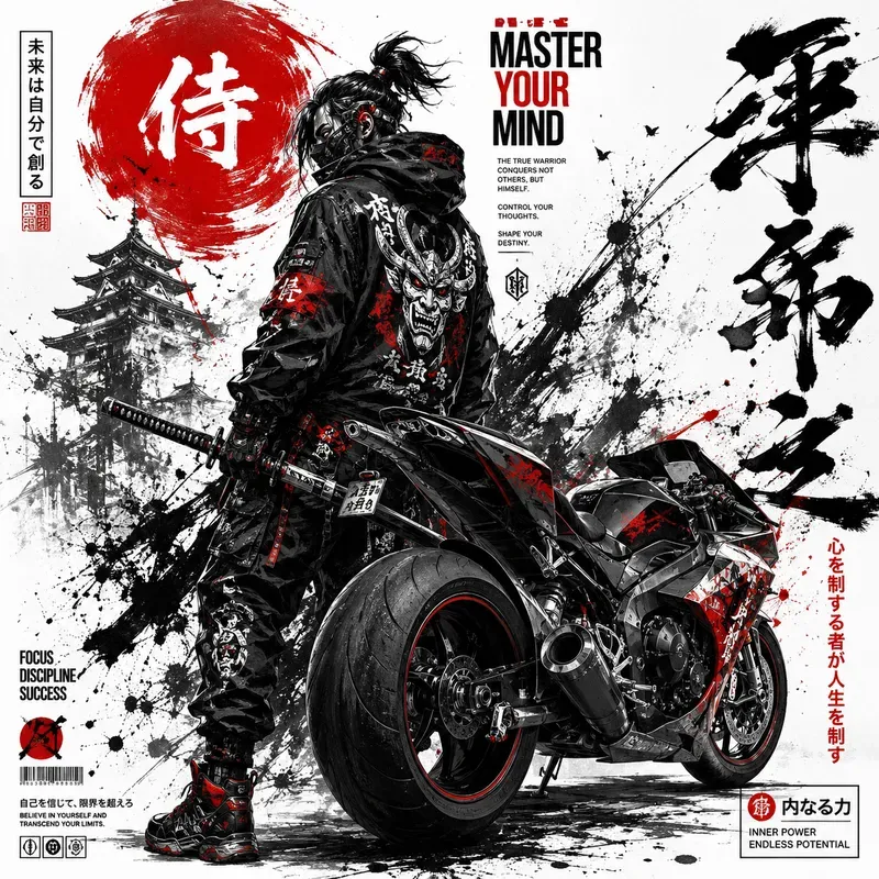 Japanese Street Art Biker Poster Kits