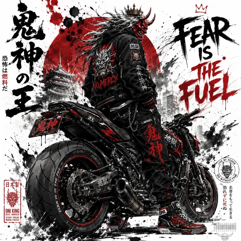 Japanese Street Art Biker Poster Kits