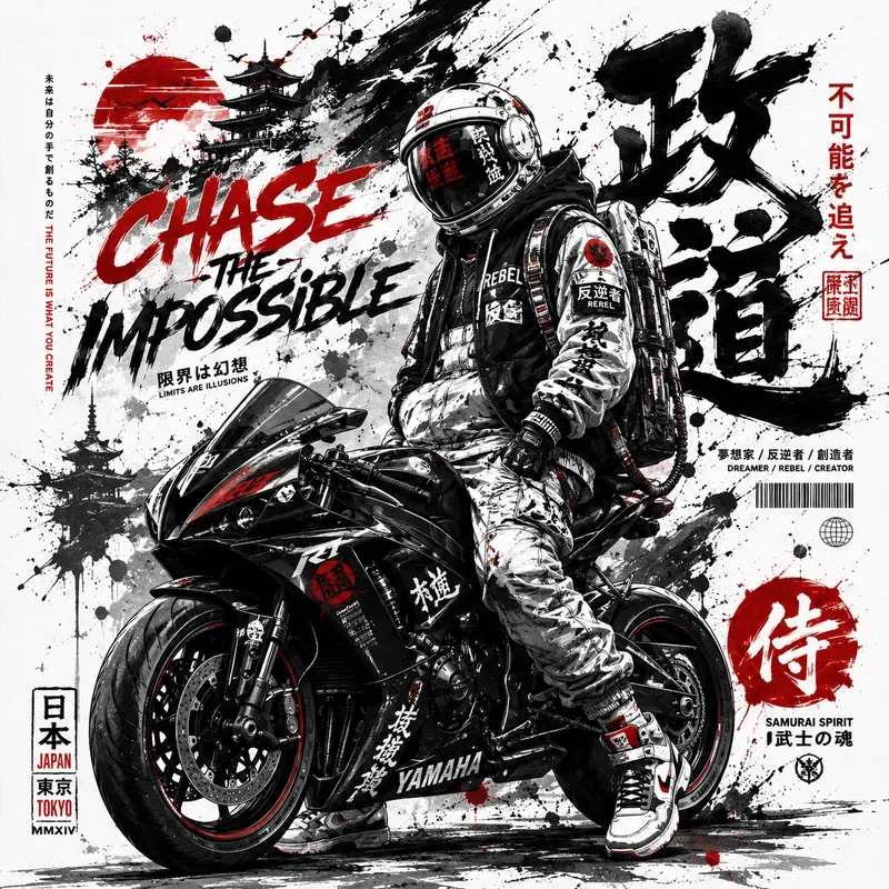 Japanese Street Art Biker Poster Kits