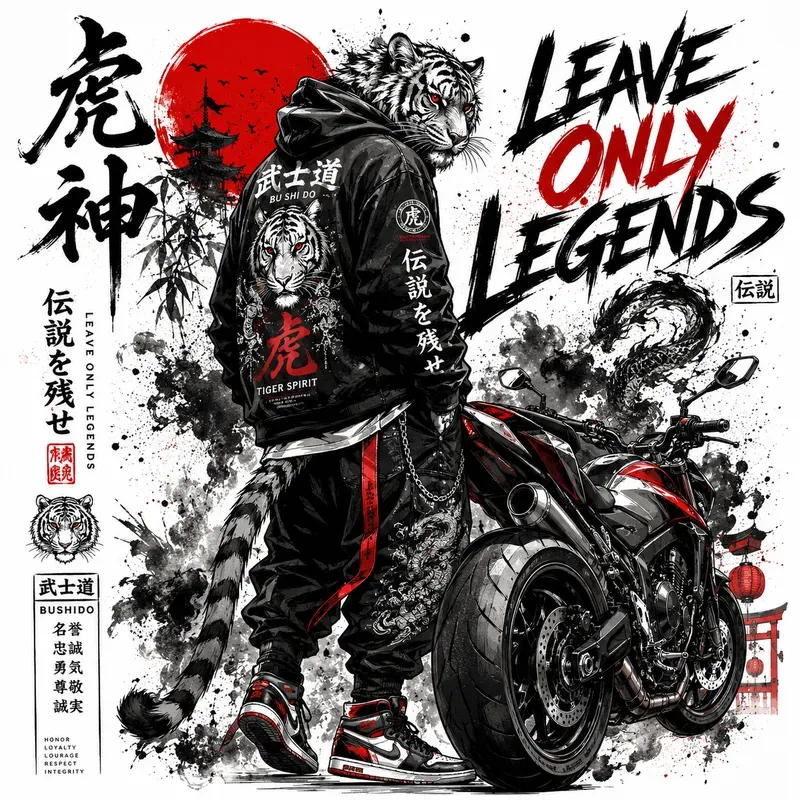 Japanese Street Art Biker Poster Kits