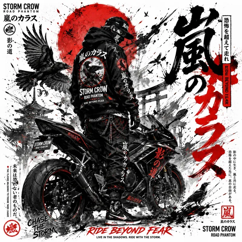 Japanese Street Art Biker Poster Kits
