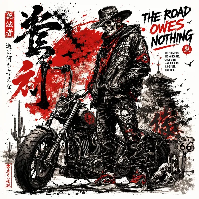 Japanese Street Art Biker Poster Kits