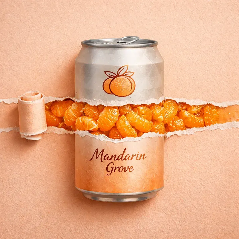 Torn Paper Fruit Beverage Can Art