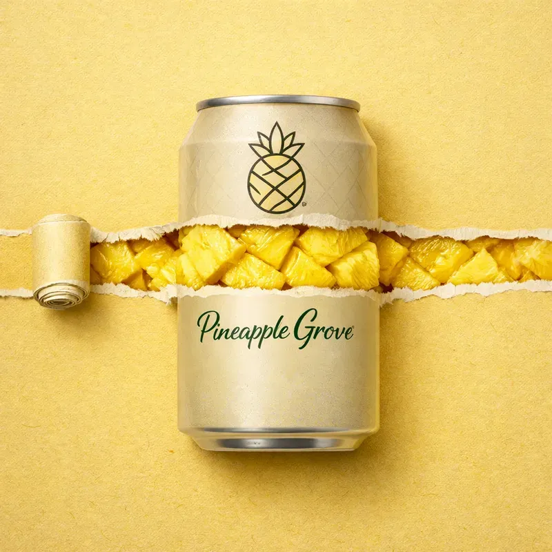 Torn Paper Fruit Beverage Can Art