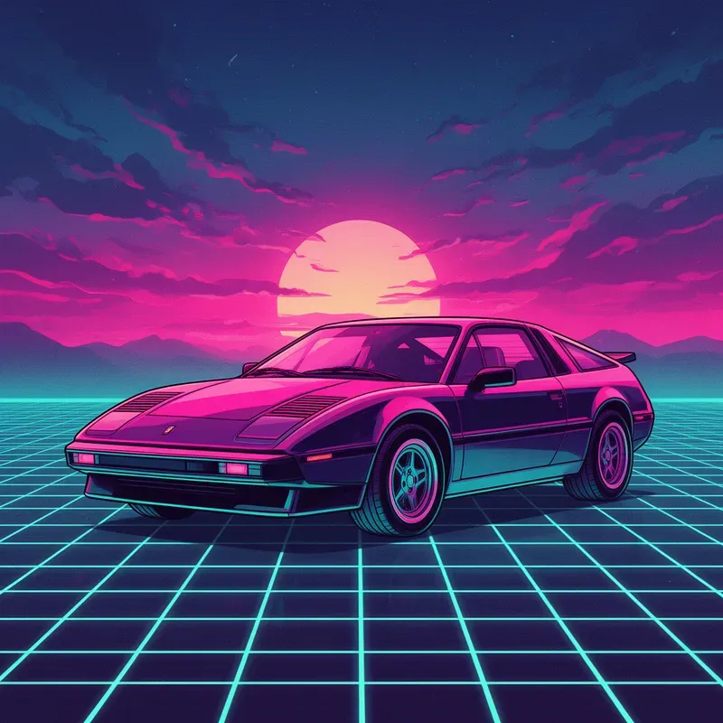 Retro Futuristic Synthwave Art