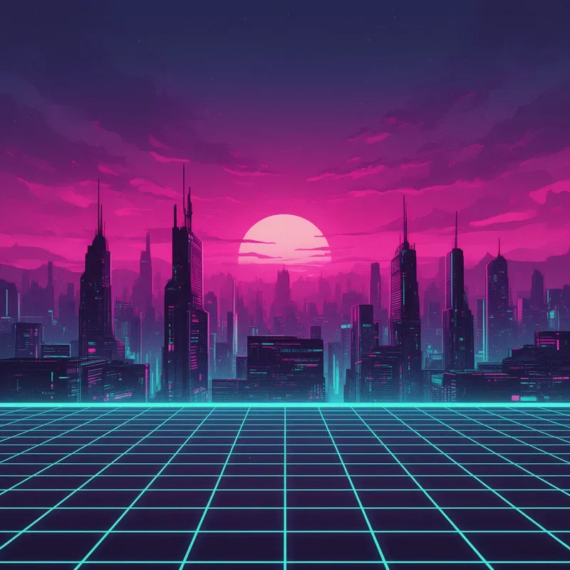 Retro Futuristic Synthwave Art