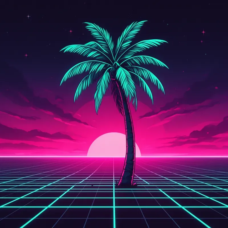 Retro Futuristic Synthwave Art