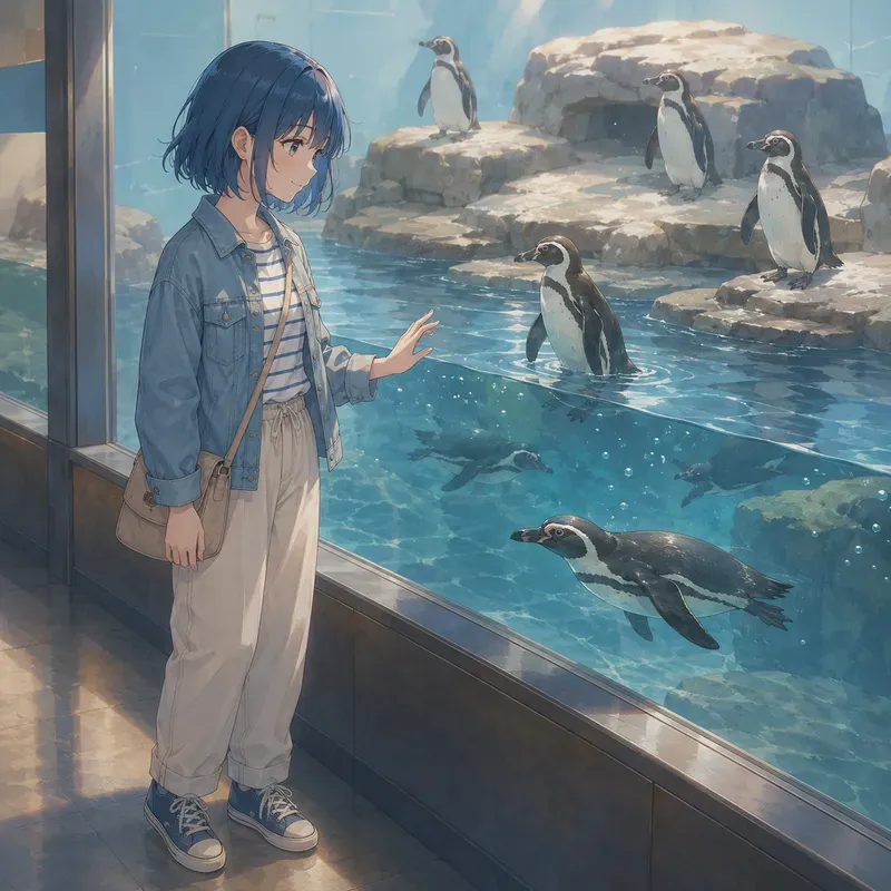 Soft Anime Penguin Visits