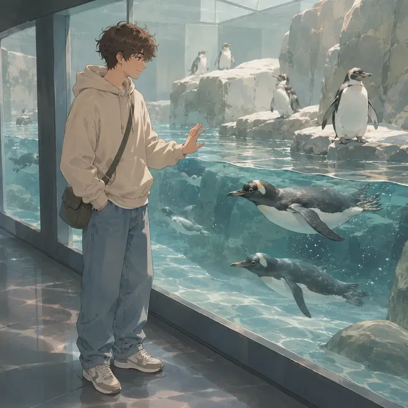 Soft Anime Penguin Visits