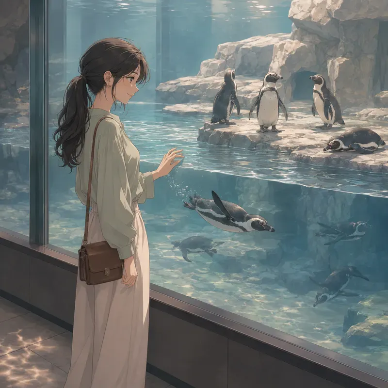 Soft Anime Penguin Visits