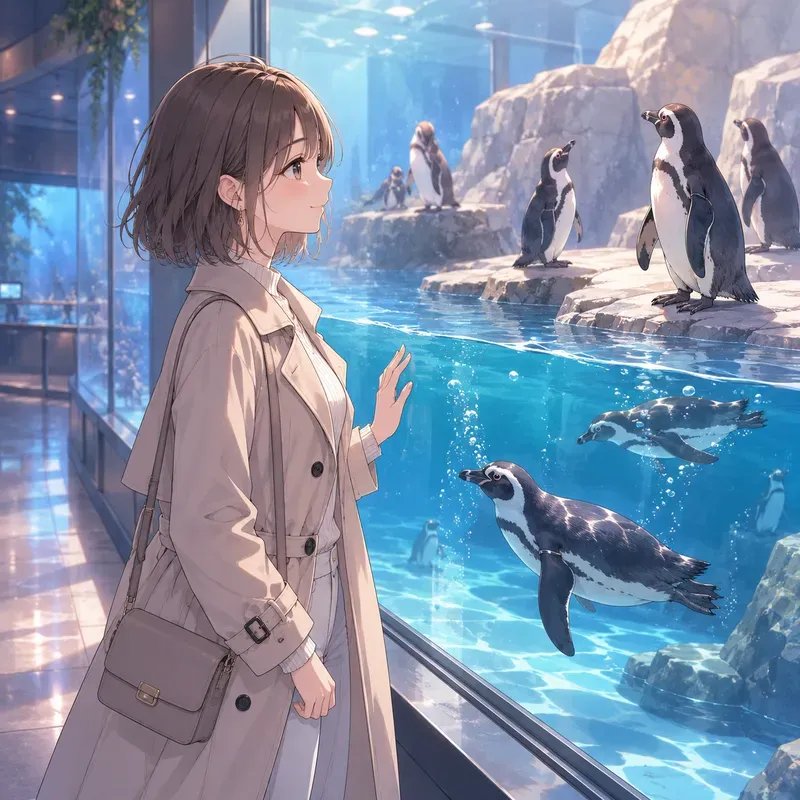 Soft Anime Penguin Visits