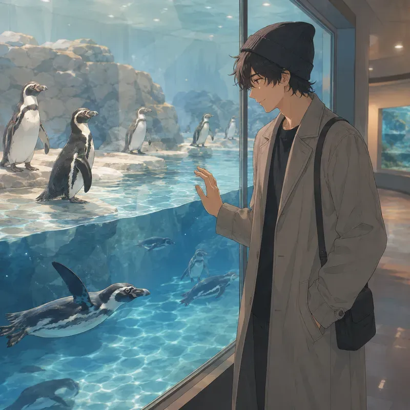 Soft Anime Penguin Visits