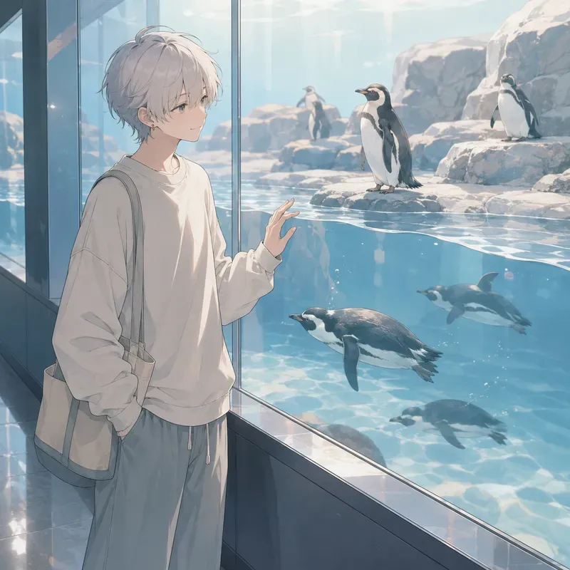 Soft Anime Penguin Visits