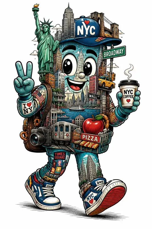 Cute Travel City Mascot Art