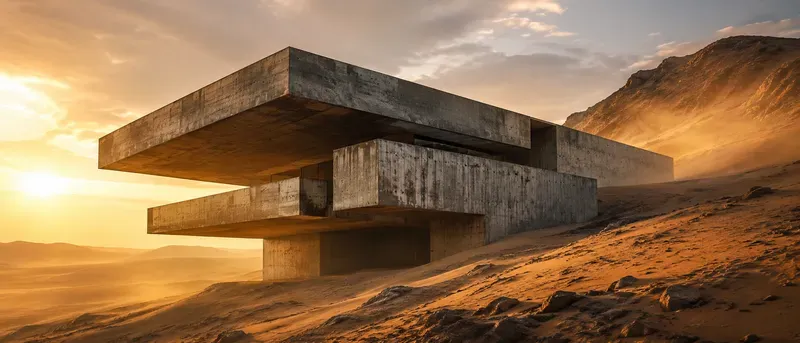 Epic Desert Brutalism Large Wall Art