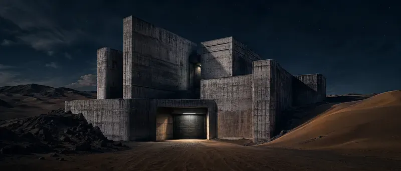Epic Desert Brutalism Large Wall Art