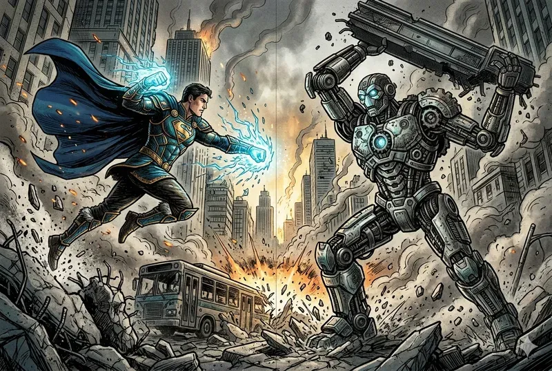 Cinematic Graphic Novel Battle Layouts