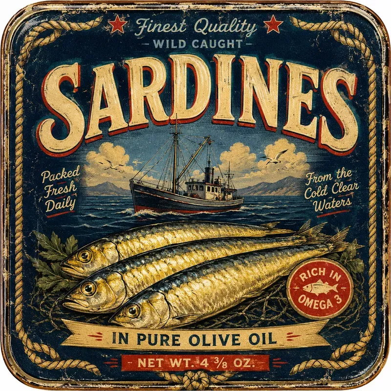 Retro Food Tin Packaging Art