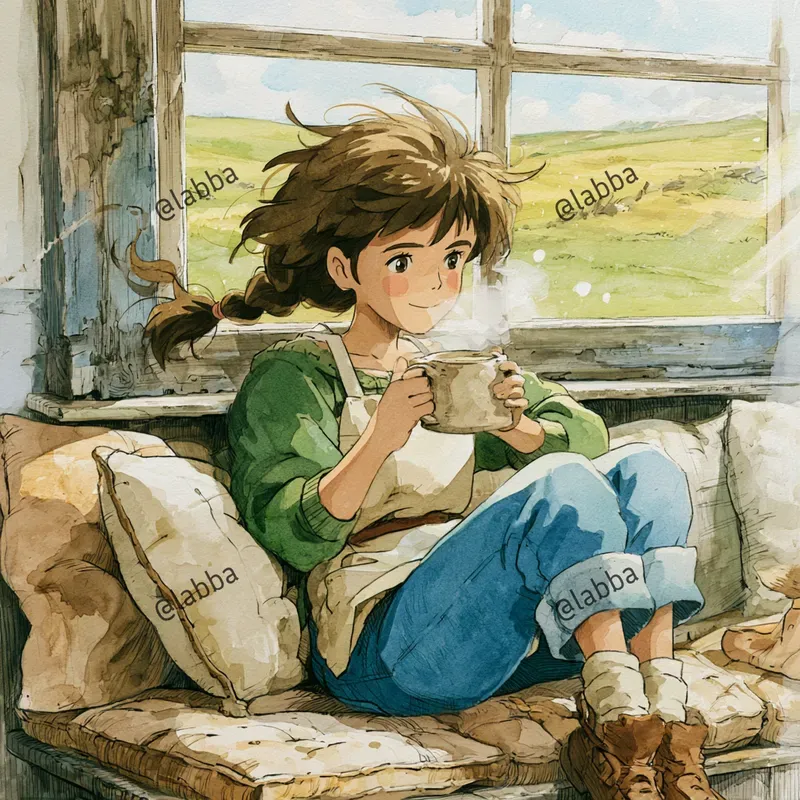 Cozy Ghibli Anime Illustrations