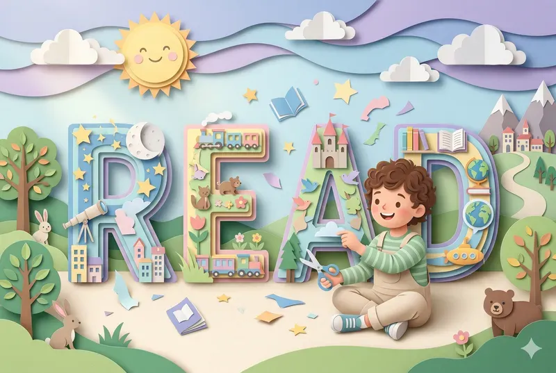 Paper Cut Story Typography For Kids