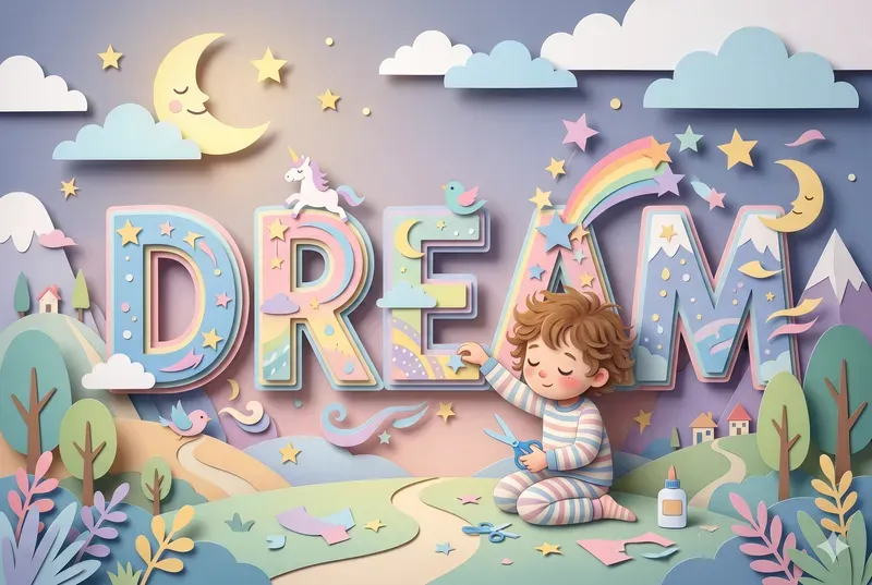 Paper Cut Story Typography For Kids