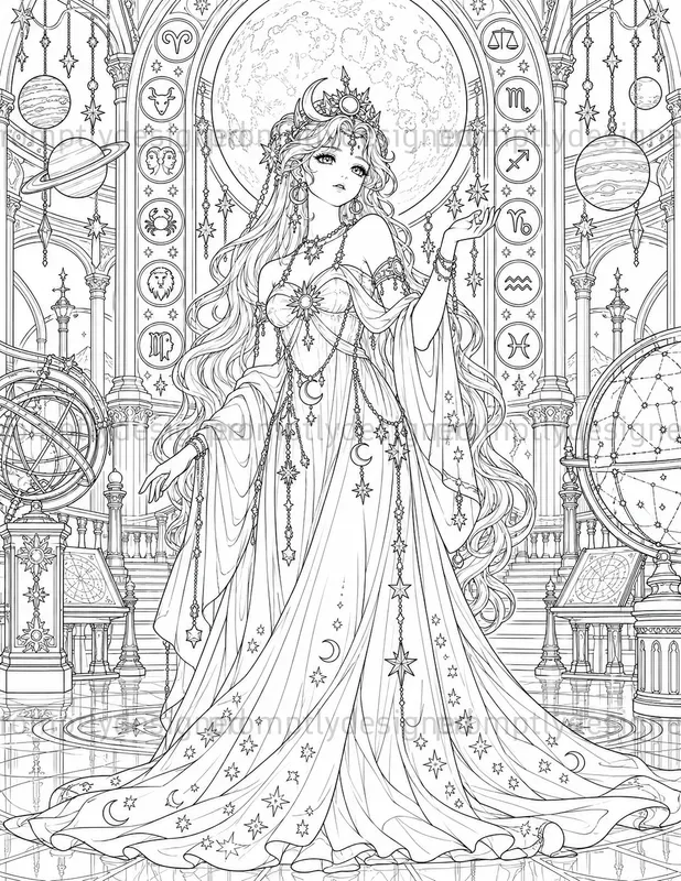 Celestial Anime Coloring Pages