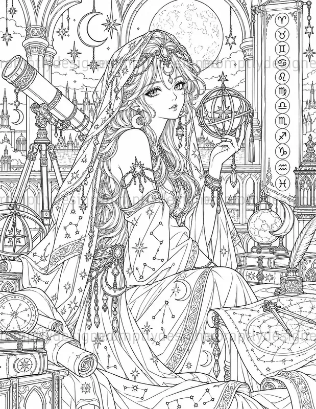 Celestial Anime Coloring Pages