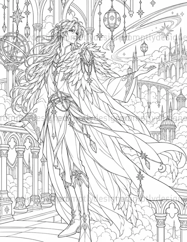 Celestial Anime Coloring Pages