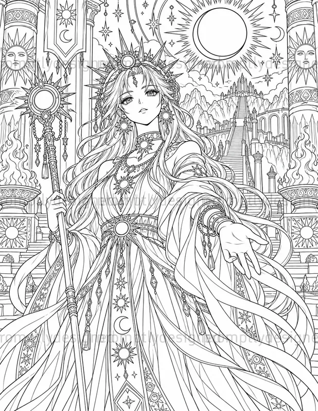 Celestial Anime Coloring Pages