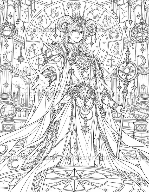 Celestial Anime Coloring Pages