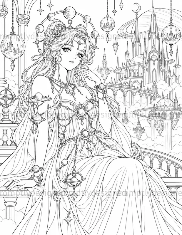 Celestial Anime Coloring Pages