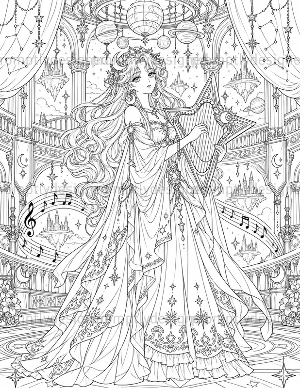 Celestial Anime Coloring Pages