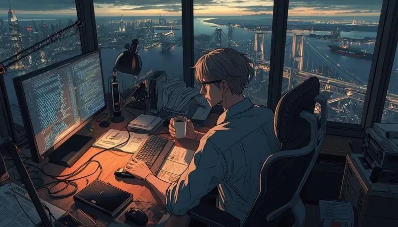Lofi Anime Cityscape Study Vibes