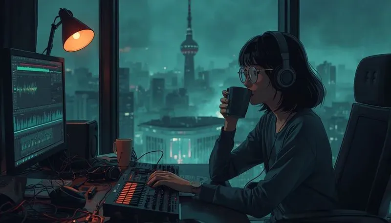 Lofi Anime Cityscape Study Vibes