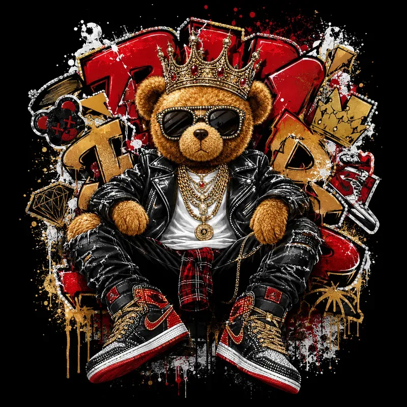 Luxury Streetwear Teddy Bear Rhinestones